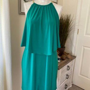Elegant Teal Halter Dress